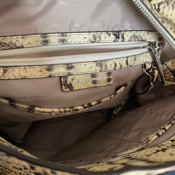 Michael Kors Snake Print Tote - Cream and Black - Picture 8 of 10